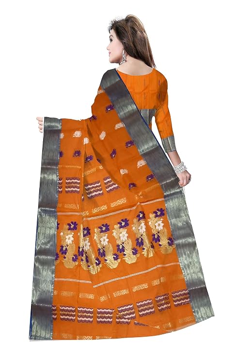 Pradip Fabrics Ethnic Women's Tant Cotton Silk Saree