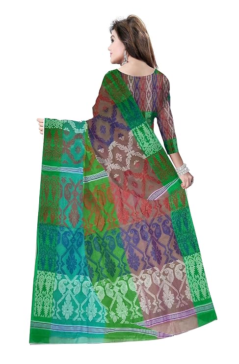 Pradip Fabrics Ethnic Women's Tant Cotton  All Over Dhakai Jamdami Saree