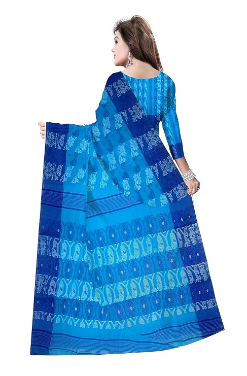 Pradip Fabrics Ethnic Women's Tant Cotton  All Over Dhakai Jamdami Saree