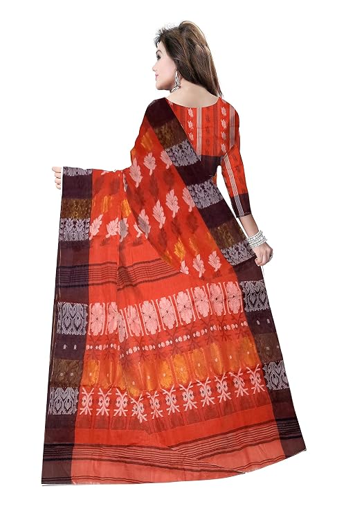 Pradip Fabrics Ethnic Women's Tant Cotton  All Over Dhakai Jamdami Saree