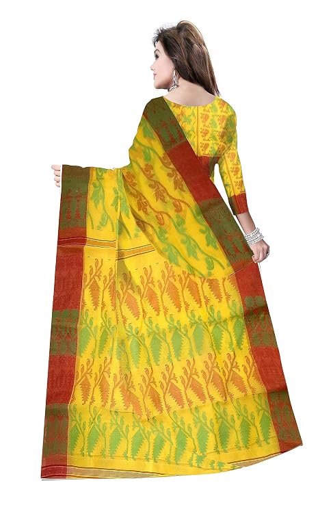 Pradip Fabrics Ethnic Women's Tant Cotton  All Over Dhakai Jamdami Saree