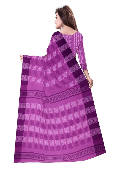 Pradip Fabrics Ethnic Women's Tant Cotton  All Over Dhakai Jamdami Saree