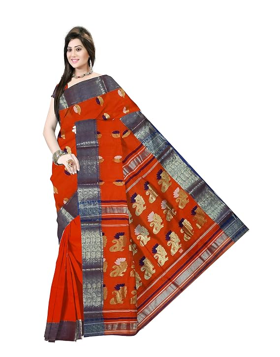 Pradip Fabrics Ethnic Women's Tant Cotton Silk Saree