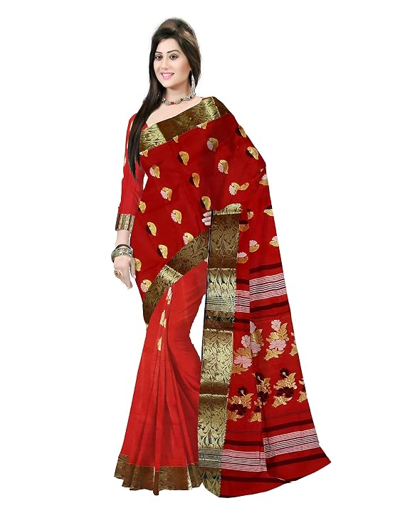 Pradip Fabrics Ethnic Women's Tant Cotton Silk Saree