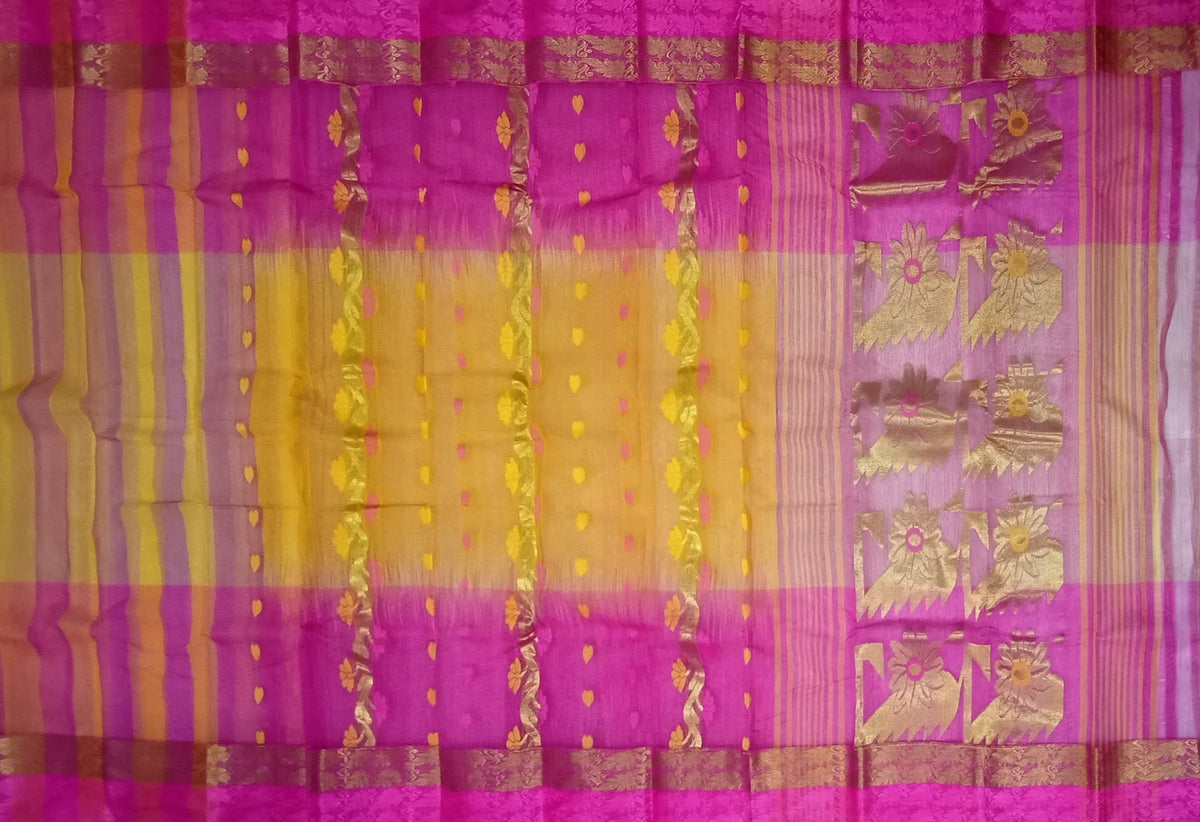 Pradip Fabrics Woven Tant Silk Blend Saree