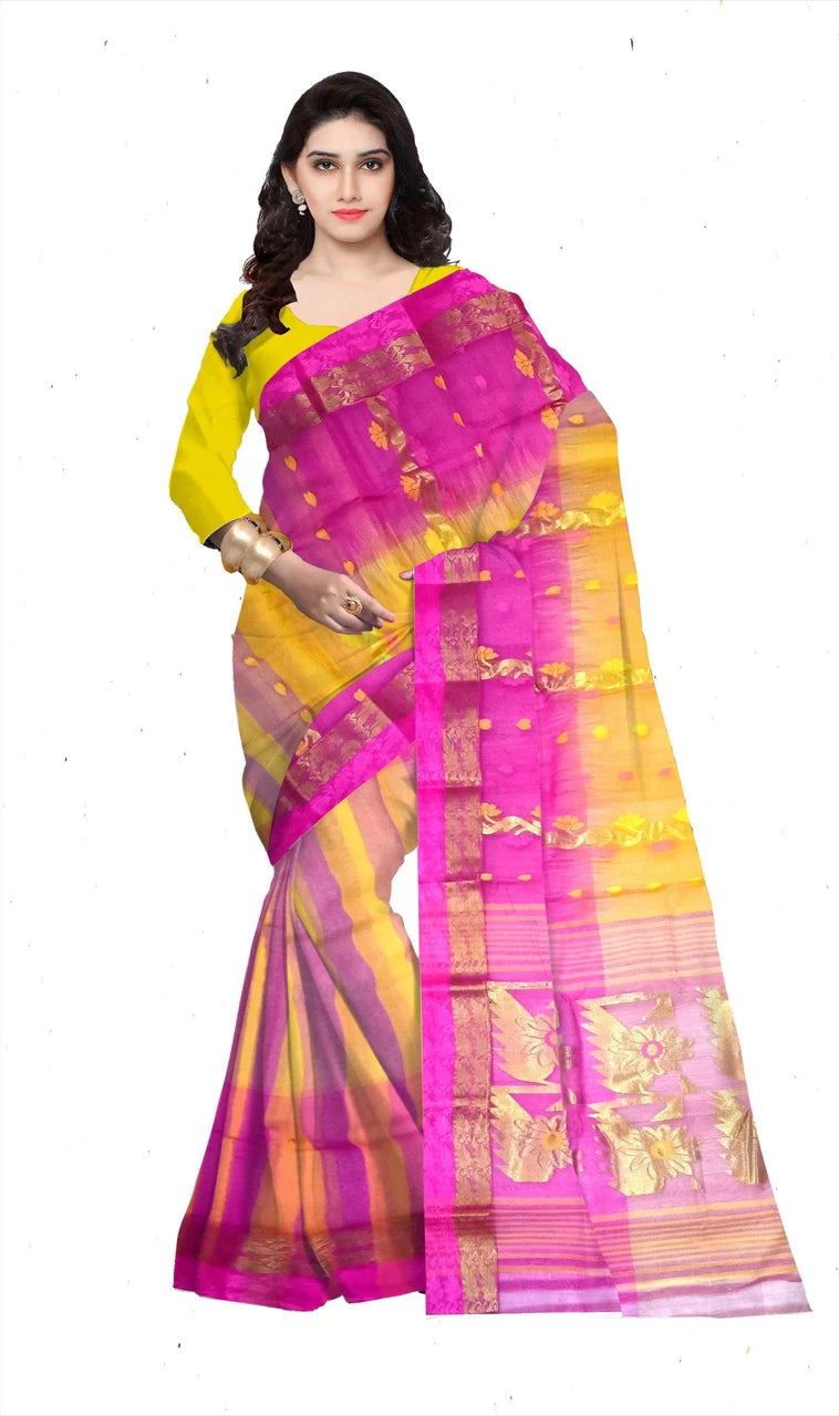 Pradip Fabrics Woven Tant Silk Blend Saree