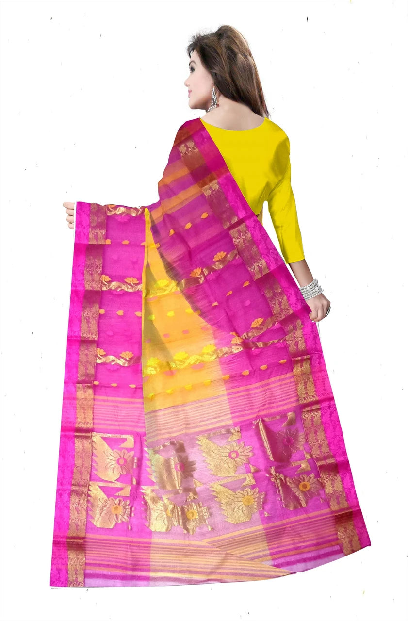Pradip Fabrics Woven Tant Silk Blend Saree