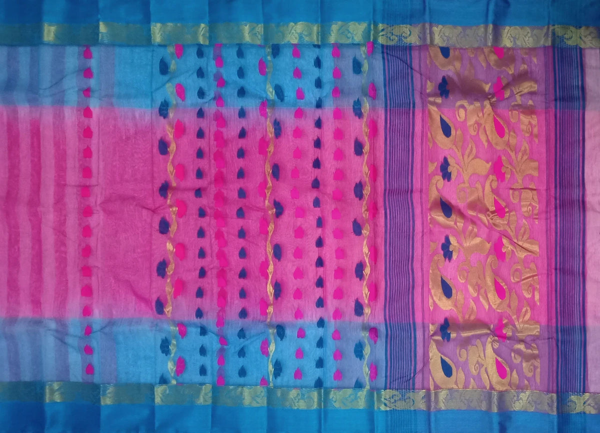 Pradip Fabrics Woven Tant Silk Blend Saree