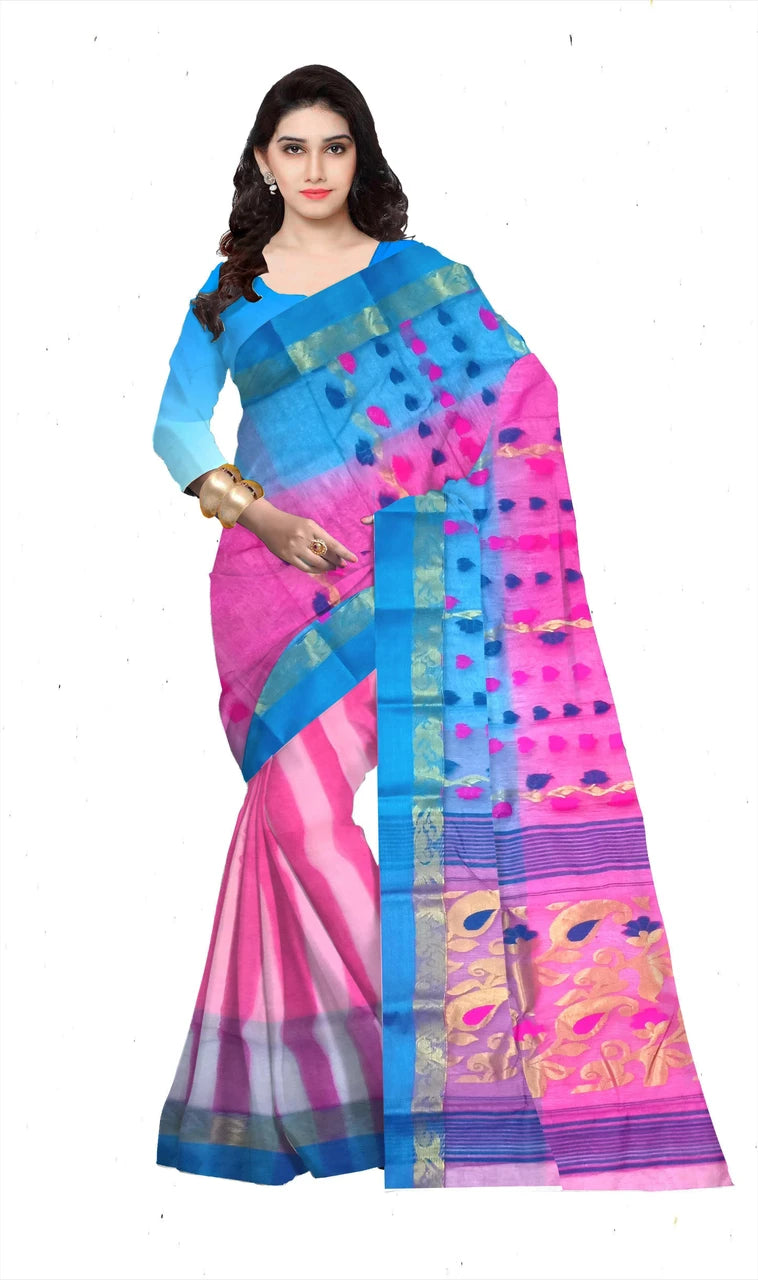 Pradip Fabrics Woven Tant Silk Blend Saree
