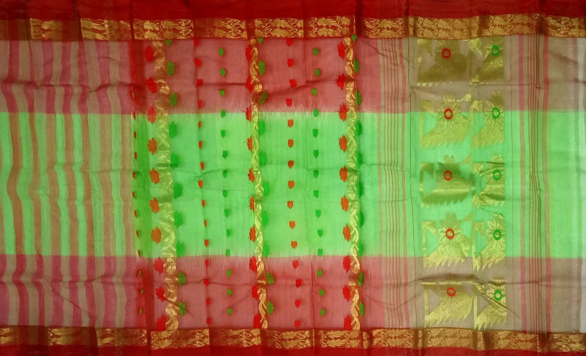 Pradip Fabrics Woven Tant Silk Blend Saree
