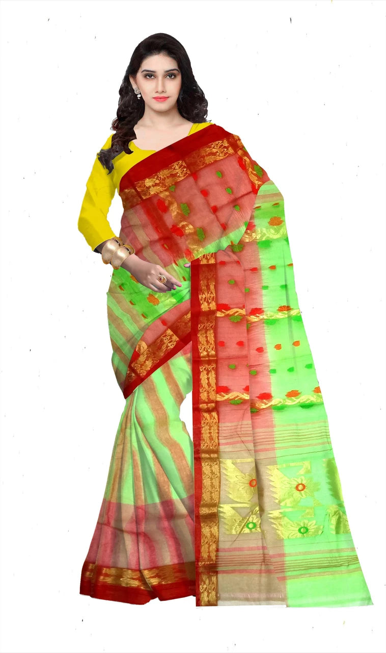 Pradip Fabrics Woven Tant Silk Blend Saree