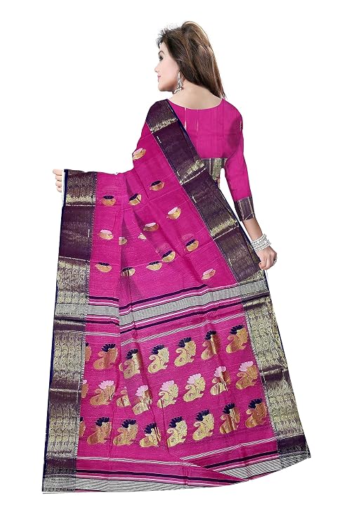 Pradip Fabrics Ethnic Women's Tant Cotton Silk Saree