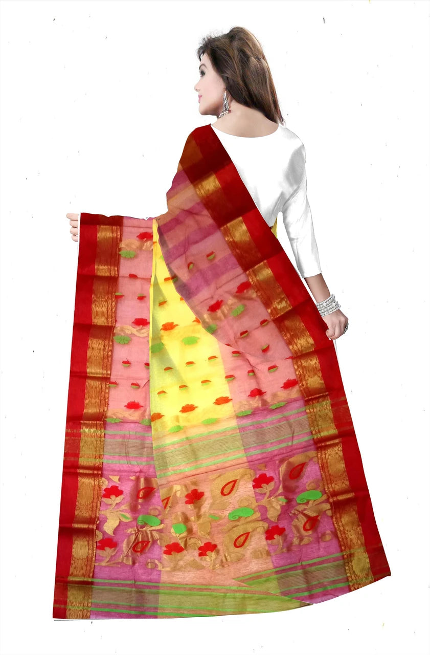 Pradip Fabrics Woven Tant Silk Blend Saree