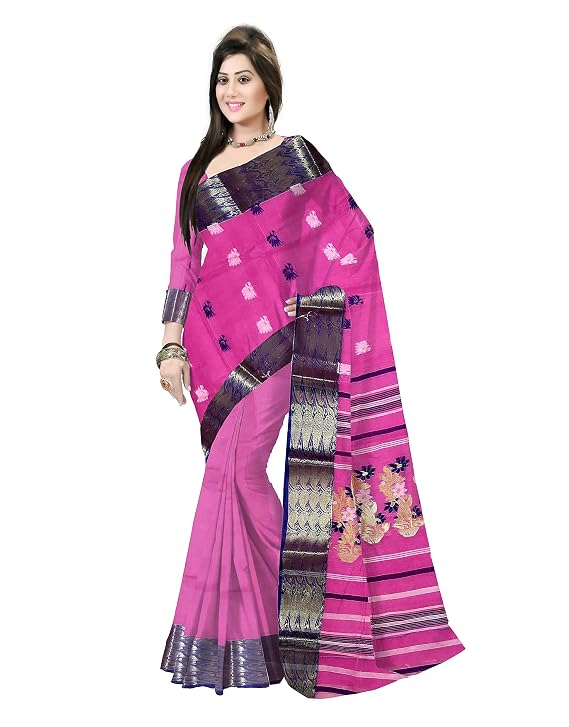 Pradip Fabrics Ethnic Women's Tant Cotton Silk Saree