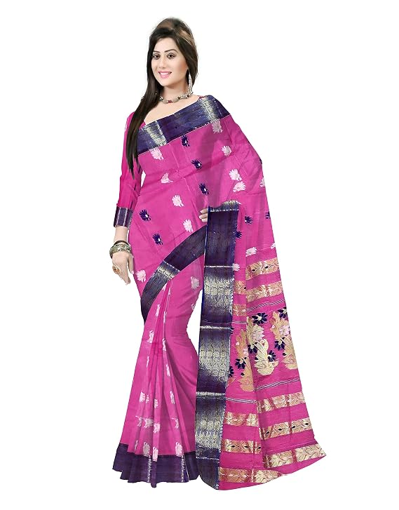 Pradip Fabrics Ethnic Women's Tant Cotton Silk Saree