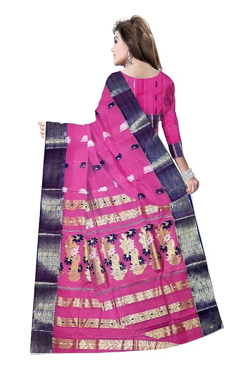Pradip Fabrics Ethnic Women's Tant Cotton Silk Saree
