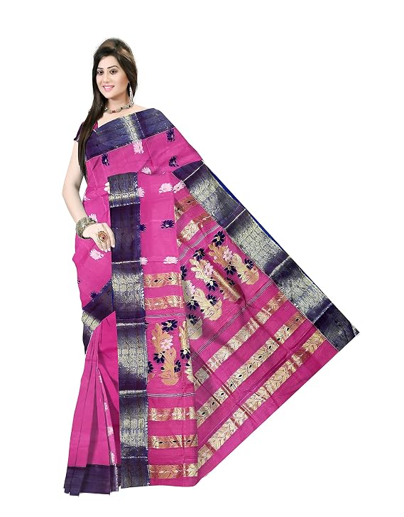 Pradip Fabrics Ethnic Women's Tant Cotton Silk Saree