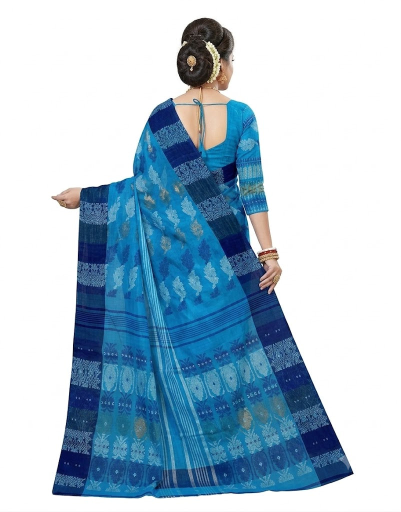 Pradip Fabrics Ethnic Women's Tant Cotton  All Over Dhakai Jamdami Saree