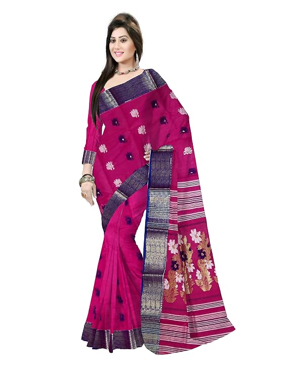 Pradip Fabrics Ethnic Women's Tant Cotton Silk Saree