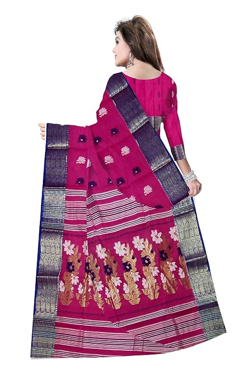 Pradip Fabrics Ethnic Women's Tant Cotton Silk Saree
