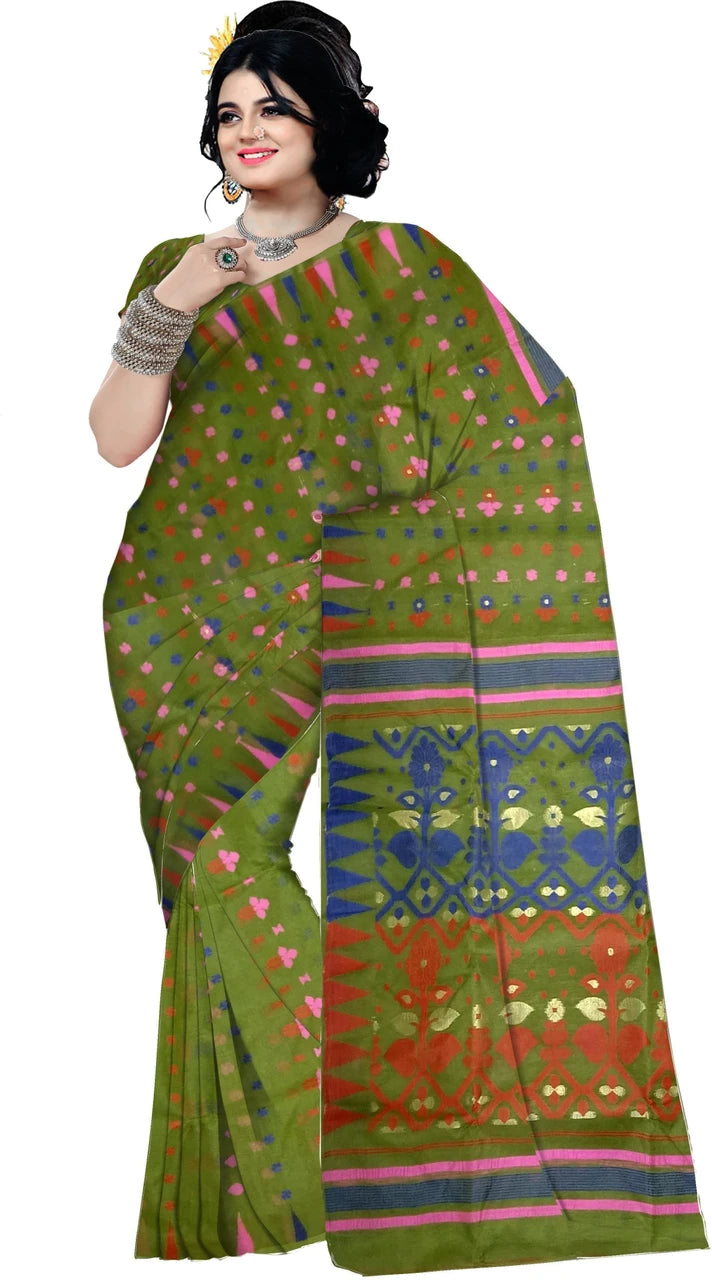 Pradip Fabrics Printed Tant Cotton Blend Saree