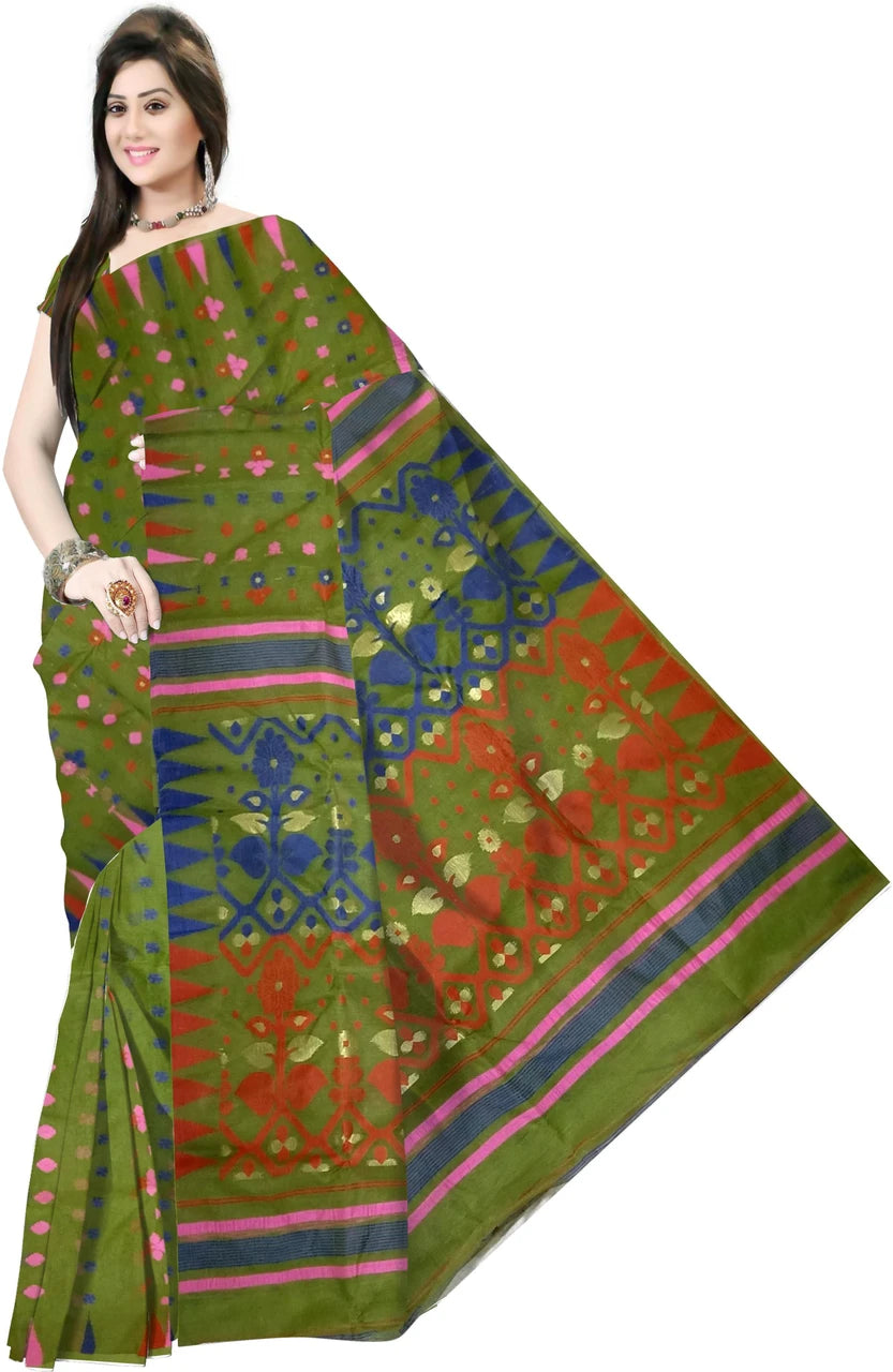 Pradip Fabrics Printed Tant Cotton Blend Saree