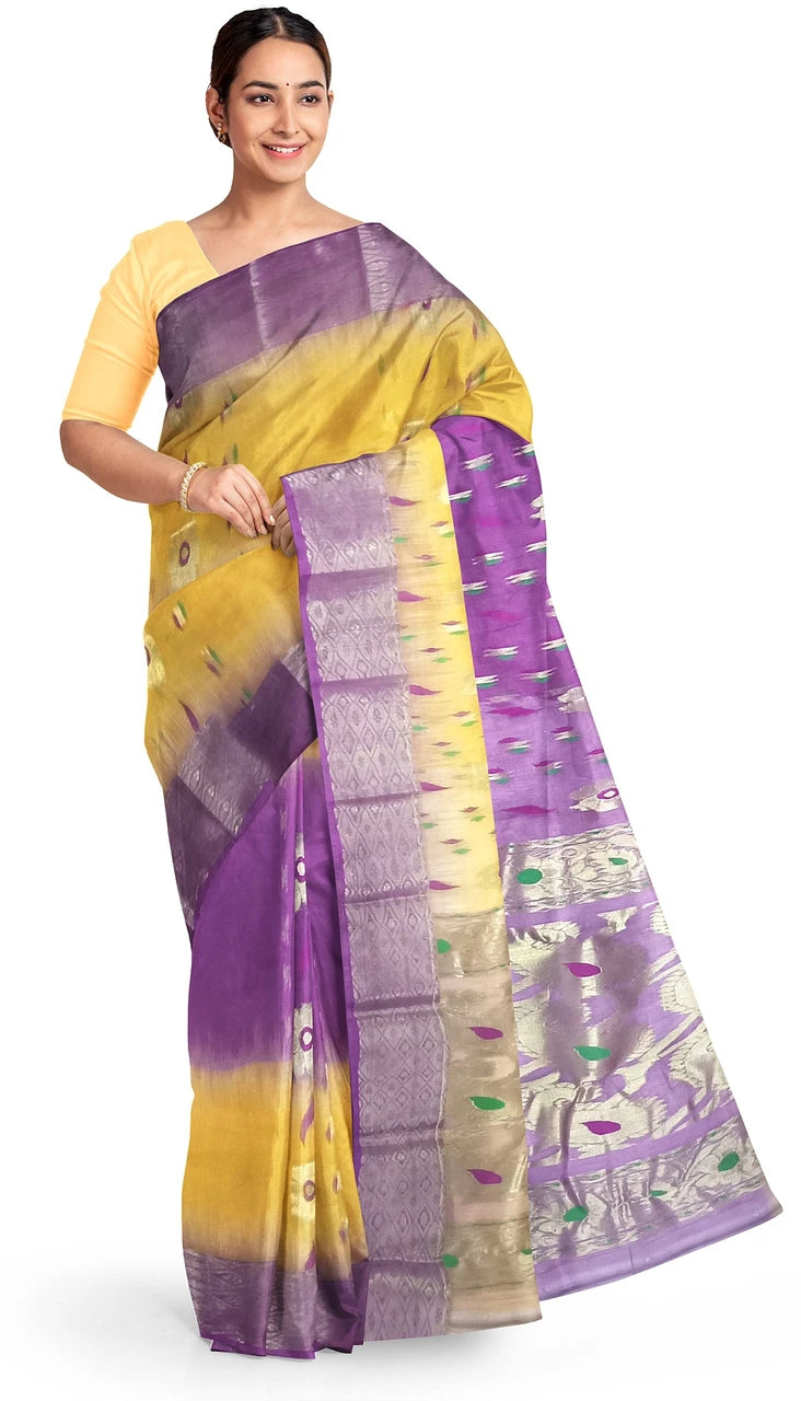 Pradip Fabrics Ethnic Women's Handloom Tant Silk Saree