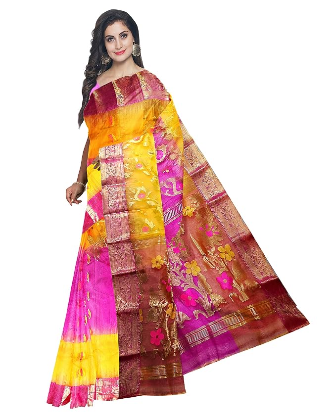 Pradip Fabrics Premium Tant Silk Saree for Women