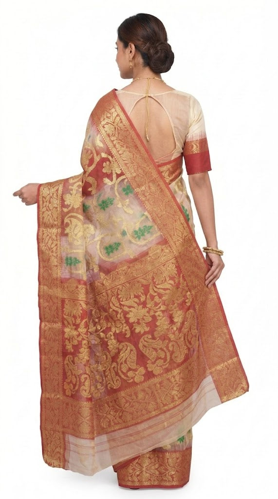 Pradip Fabrics Ethnic Women's Tant Silk Saree