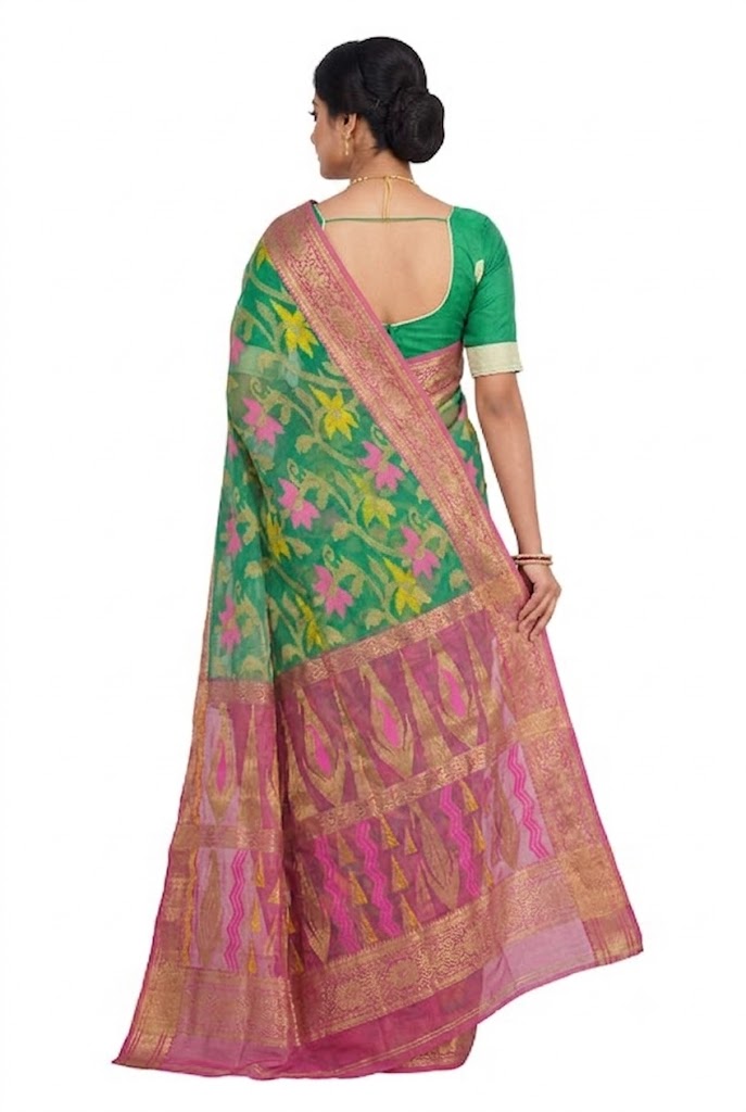 Elegant Handloom Bengal Tant Silk Saree by Pradip Fabrics