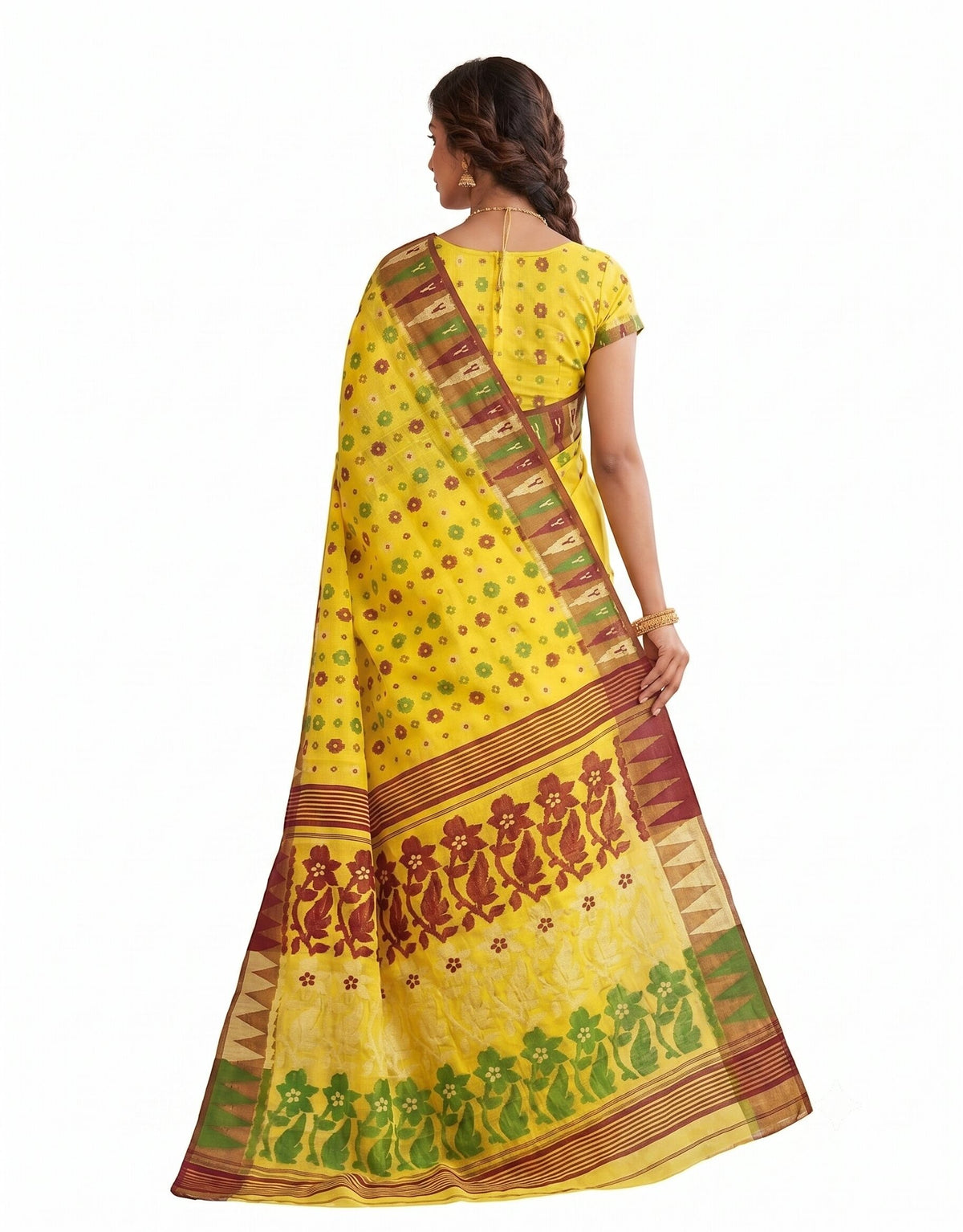 Pradip Fabrics Ethnic Women's Tant Cotton Dhakai Jamdami Saree