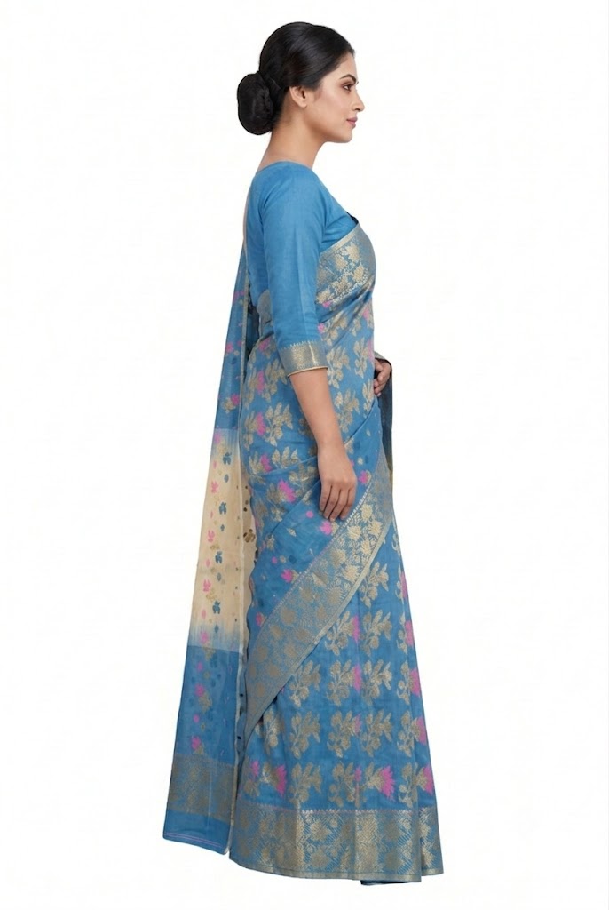 Pradip Fabrics Woven Tant Silk Blend Saree