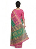 Pradip Fabrics Woven Tant Silk Blend Saree