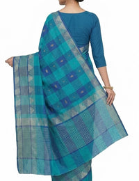 Pradip Fabrics Checkered Tant Pure Cotton Saree