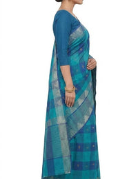 Pradip Fabrics Checkered Tant Pure Cotton Saree