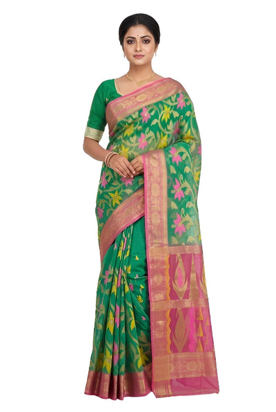 Elegant Handloom Bengal Tant Silk Saree by Pradip Fabrics