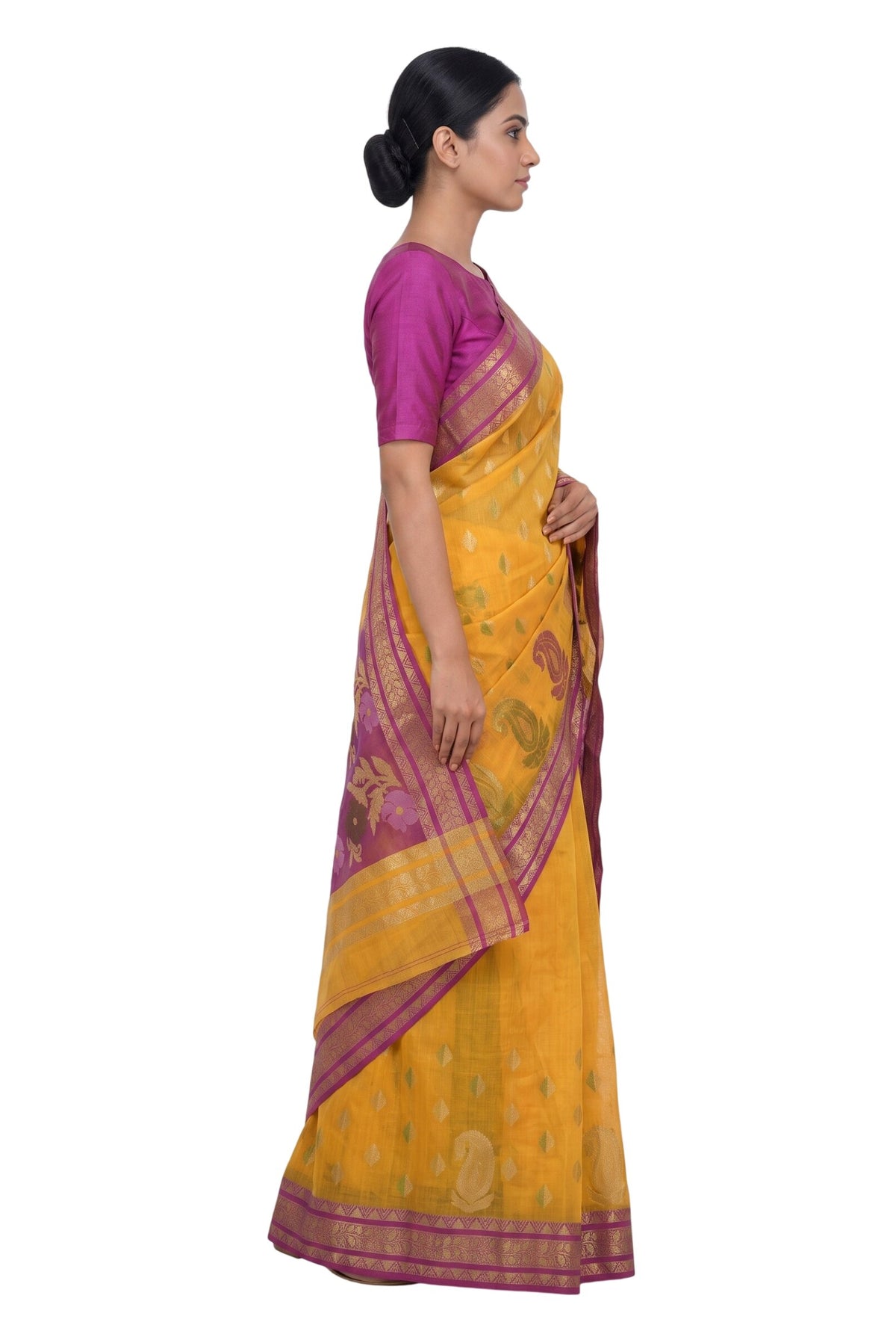 Pradip Fabrics Bengal Tant Silk Blend Saree for Women