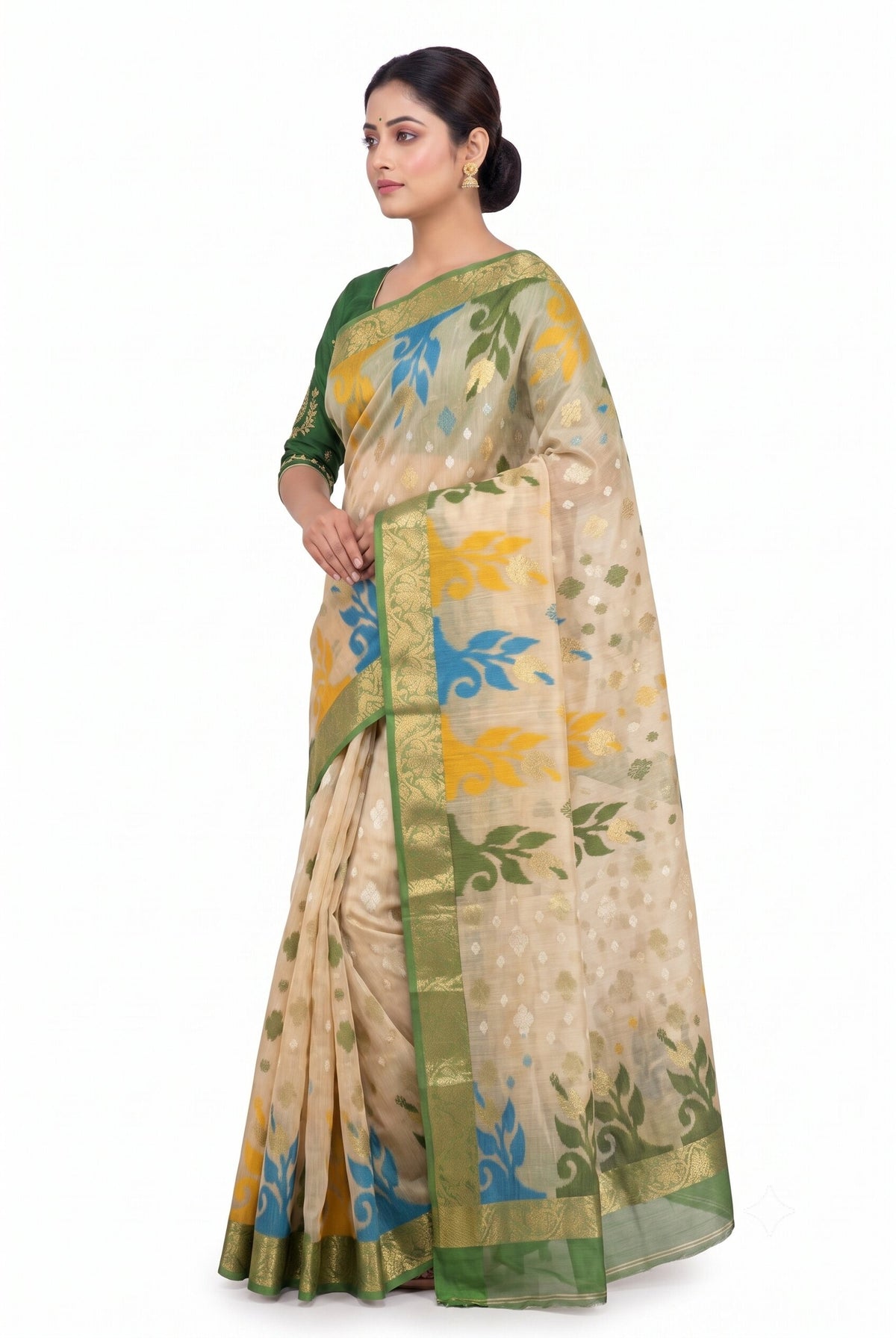 Pradip Fabrics Ethnic Women's Tant Silk Baluchuri Saree