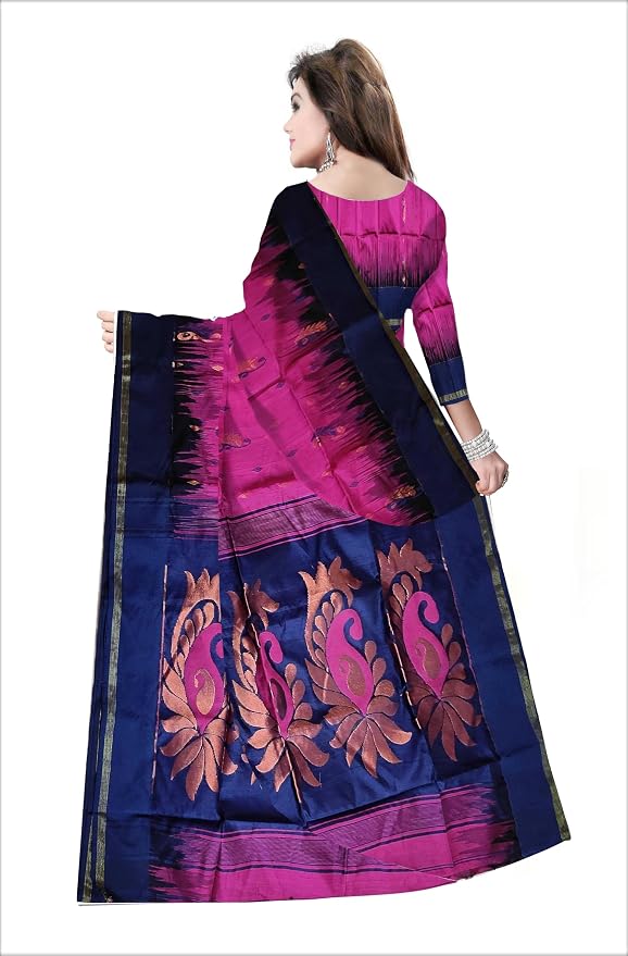 Pradip Fabrics Self Design Handloom Cotton Blend Saree