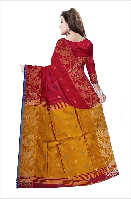Pradip Fabrics Self Design Handloom Cotton Blend Saree