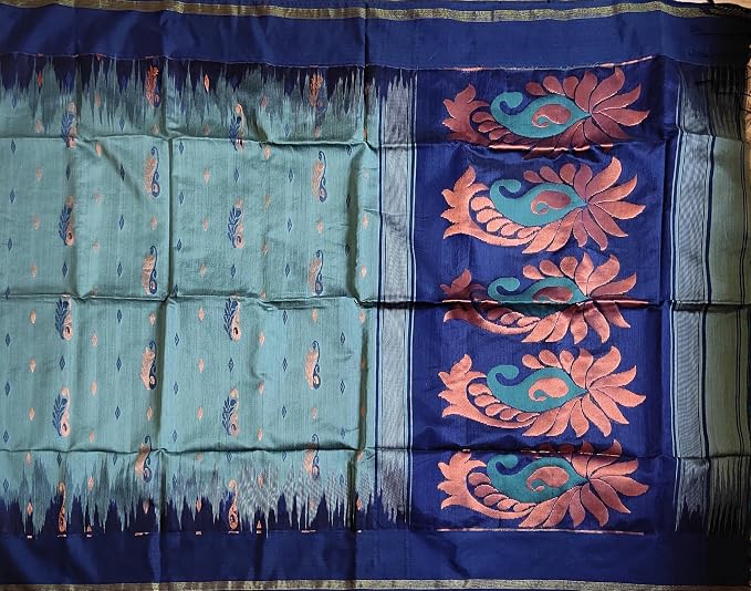 Pradip Fabrics Self Design Handloom Cotton Blend Saree