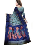 Pradip Fabrics Self Design Handloom Cotton Blend Saree