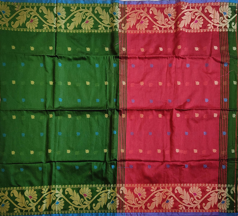 Pradip Fabrics Self Design Handloom Cotton Blend Saree