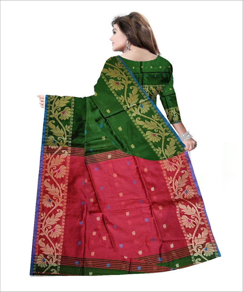 Pradip Fabrics Self Design Handloom Cotton Blend Saree