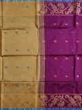 Pradip Fabrics Self Design Handloom Cotton Blend Saree