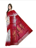 Pradip Fabrics Self Design Handloom Cotton Blend Saree
