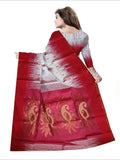 Pradip Fabrics Self Design Handloom Cotton Blend Saree
