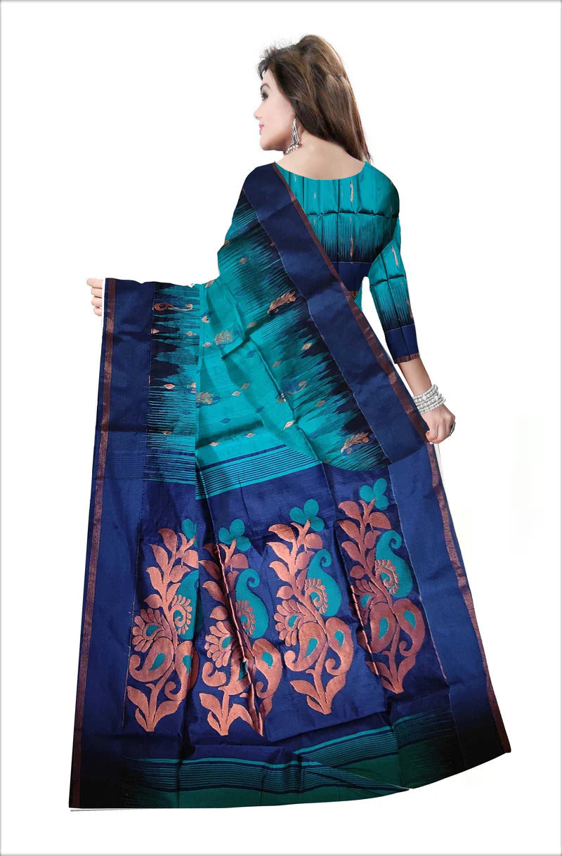 Pradip Fabrics Self Design Handloom Cotton Blend Saree