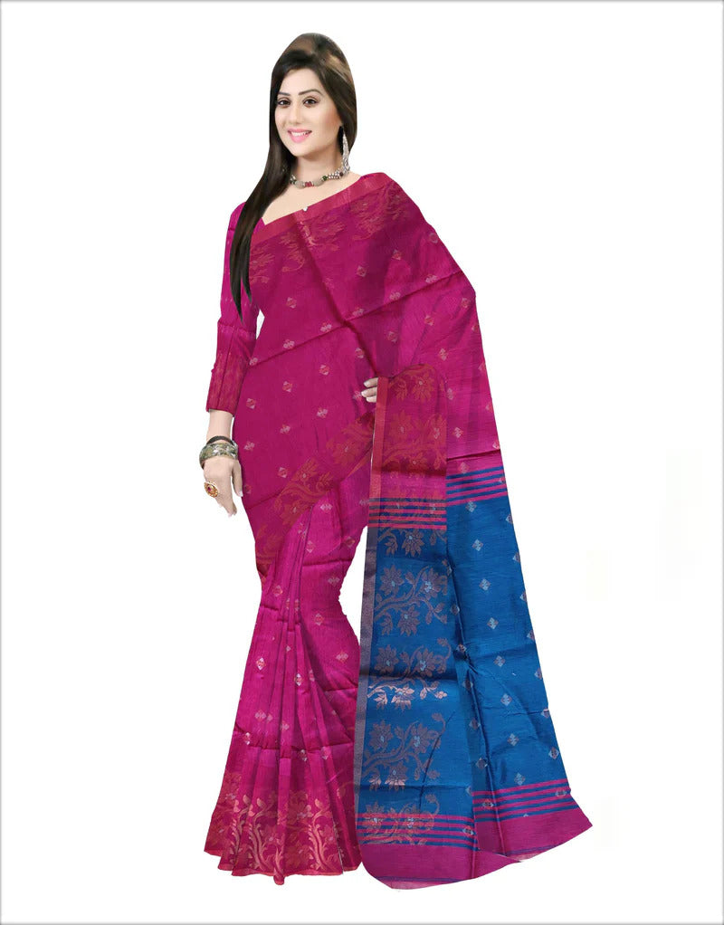 Pradip Fabrics Self Design Handloom Cotton Blend Saree