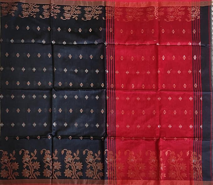 Pradip Fabrics Self Design Handloom Cotton Blend Saree